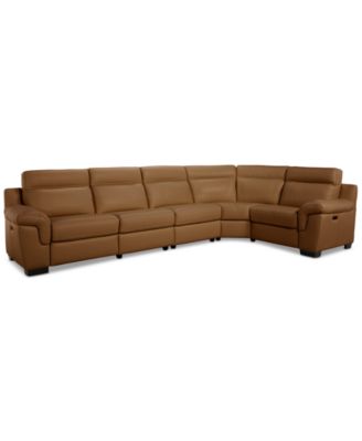 Julius II Leather Sectional Collection, Macy's Exclusive