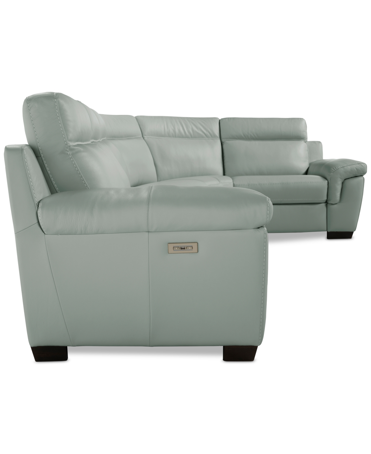 Macy's Julius Ii 5-pc. Leather L Sectional With 2 Power Recliners,  Exclusive In Gray