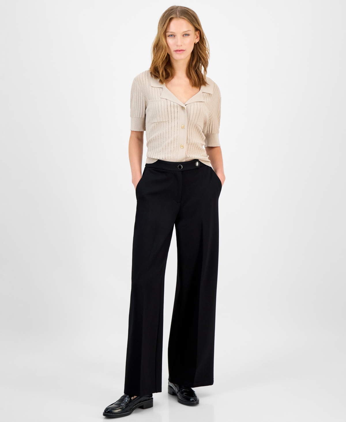 T Tahari Women's Wide-leg Pants In Black