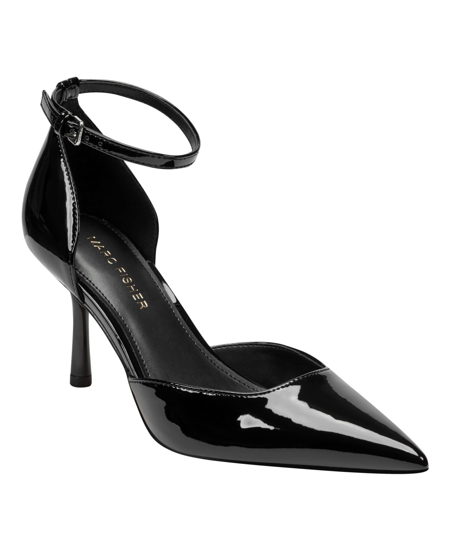 Женские туфли Marc Fisher Rvker Two-Piece Stiletto Pumps, цвет: Чёрный лаковый — фото 1