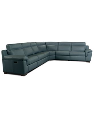Julius II 6-Pc. Leather L Sectional with 2 Power Recliners, Macy's Exclusive