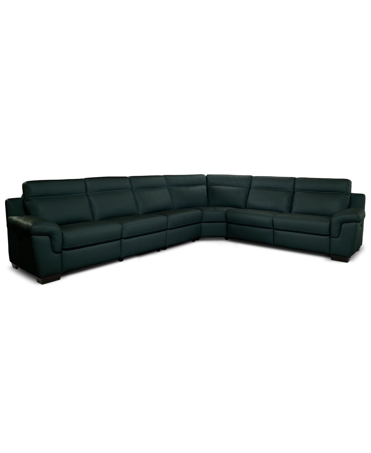 Macy's Julius Ii 6-pc. Leather L Sectional With 3 Power Recliners,  Exclusive In Blue
