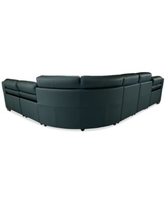 Julius II 6-Pc. Leather L Sectional with 3 Power Recliners, Macy's Exclusive