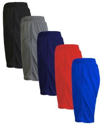 Men's 5-Pack Lightweight Breathable Moisture Wicking Mesh Shorts