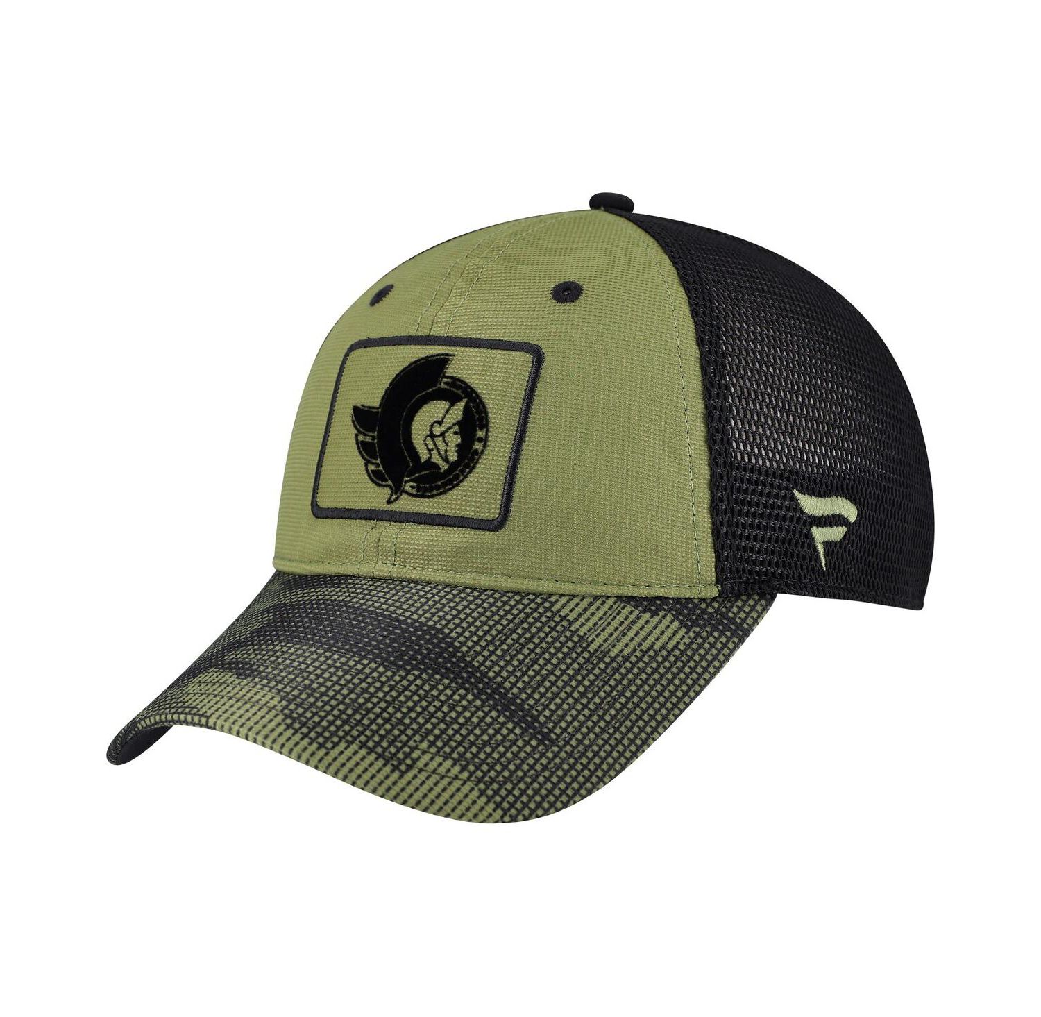 Men's Olive Ottawa Senators Military Appreciation Trucker Adjustable Hat