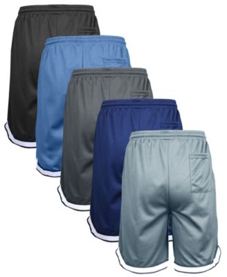 Men's 5-Pack Lightweight Breathable Moisture Wicking Mesh Shorts