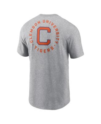Men's Heather Gray Clemson Tigers Campus 2-Hit T-Shirt