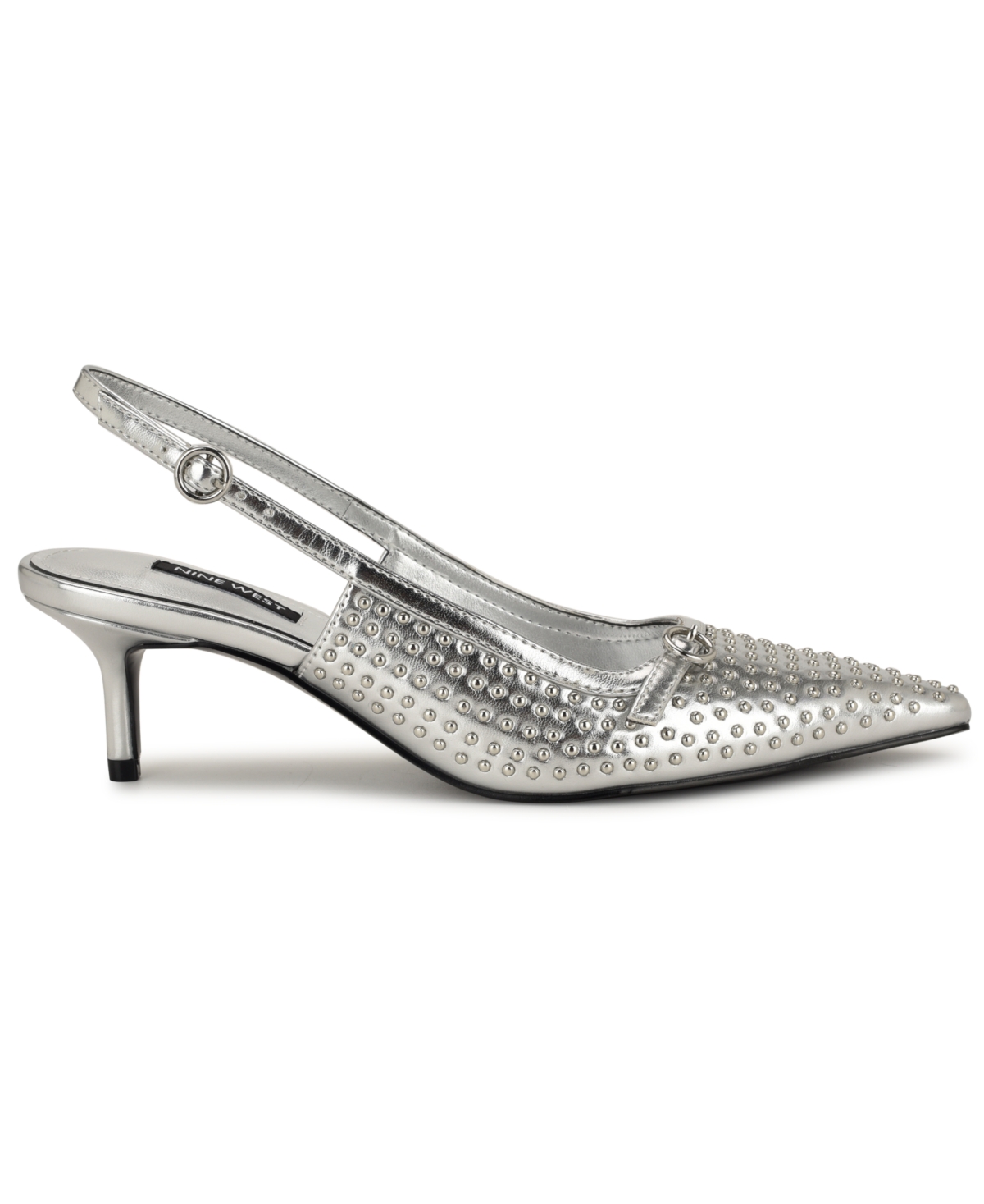 Nine West Ashlea Slingback Pointed Toe Pump In Silver