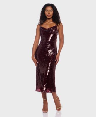 Alex & Sophia - Juniors' Sequined Mesh Midi Dress