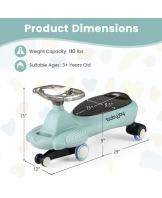 Wiggle Car with Hauling Rope Ride on Toy with Under-Seat Storage & Swing Car