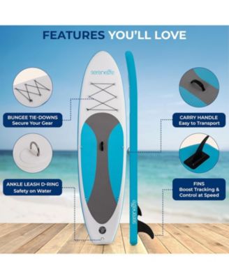 Free-Flow Welded Inflatable Stand-Up Paddle-Board with Double-Action Hand Pump, 3-Shaft Aluminum Paddle, Leash, Fin (Black)