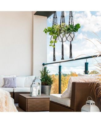 Macrame Plant Hanger - for Indoor & Outdoor Hanging - Cotton Rope, for Home, Patio, Garden