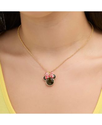 FASHION 16"+3" MINNIE MOUSE NECKLACE & EARRINGS SET -IMITATION YG PLT