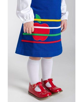 Toddler Girls French Terry Jumper With Apple