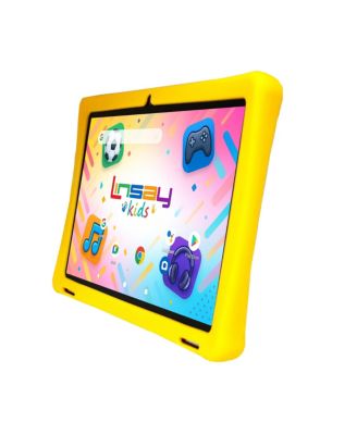 10.1"Octa Core 256GB Storage Android 15 Tablet with Yellow Kids Defender Case and LED Backpack Yellow