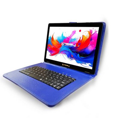 10.1"Octa Core 256GB Storage Android 15 Tablet with Blue Style Keyboard