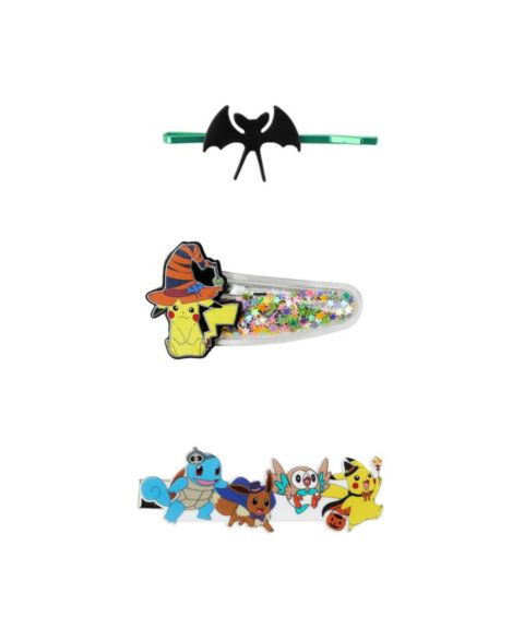 Детские аксессуары для волос Pokemon Halloween 3-Piece Hair Clips Set, цвет: Pok 3-Piece Halloween