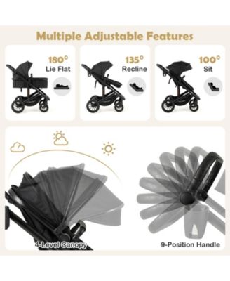 Toddler 3-in-1 Newborn Stroller Folding Convertible High Landscape Stroller