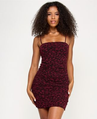 Emerald Sundae - Juniors' Metallic-Knit Tie-Back Bodycon Dress