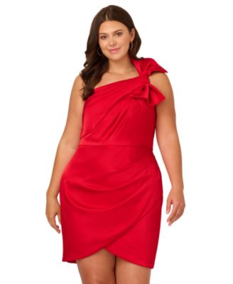 Plus Size One-Shoulder Satin Minidress