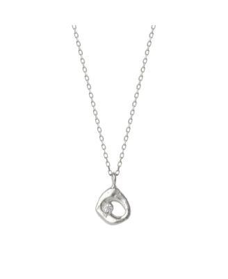 Spero London Dripping Molten Natural Textured Sterling Silver Authentic Pendant Necklace - Silver 73$