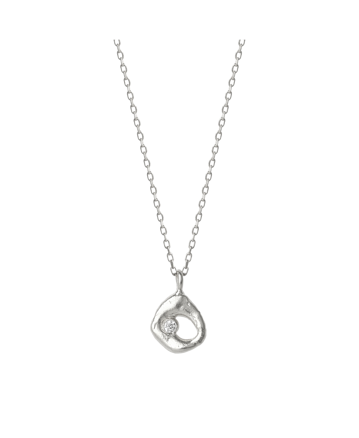 Dripping Molten Natural Textured Sterling Silver Authentic Pendant Necklace - Silver