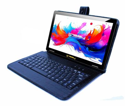 10.1" Octa Core 256GB Storage Android 15 Tablet with Black Crocodile Keyboard