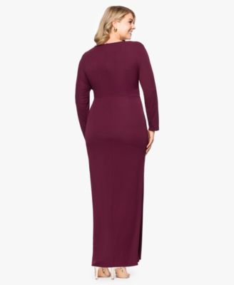 Plus Size Long-Sleeve Matte Jersey Dress