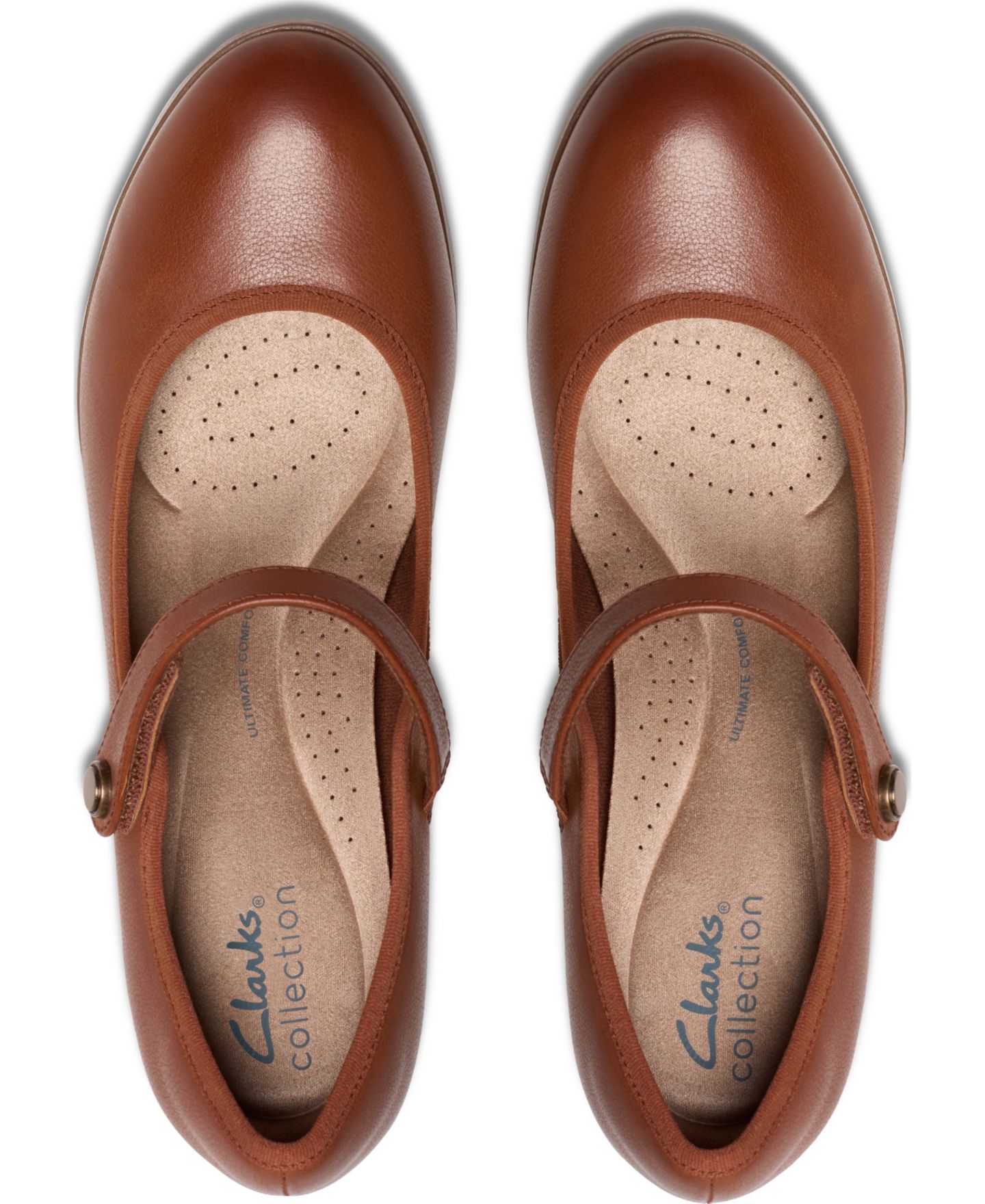 Женские туфли Clarks Bayla Lily Riptape Dress Pumps, цвет: Рыжевато-коричневый кожаный — фото 4