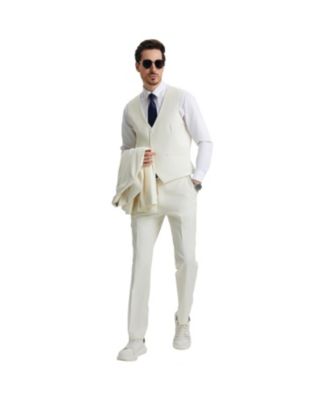 Men's Hybrid-Fit 3pc Notch Lapel Suit Set, Jacket Vest and Pants