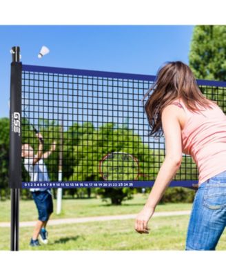 Volleyball and Badminton Combo Set with Net,4 Rackets,3 Birds, PU Volleyball and Carrying Bag (Recreational)