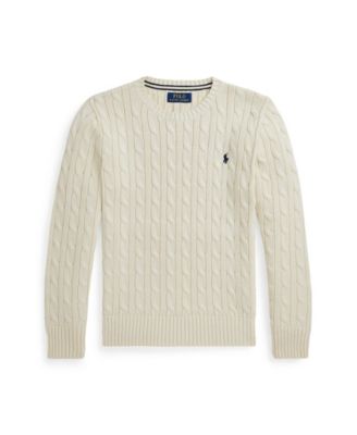 Boys' 8-20 Cable-Knit Cotton Sweater