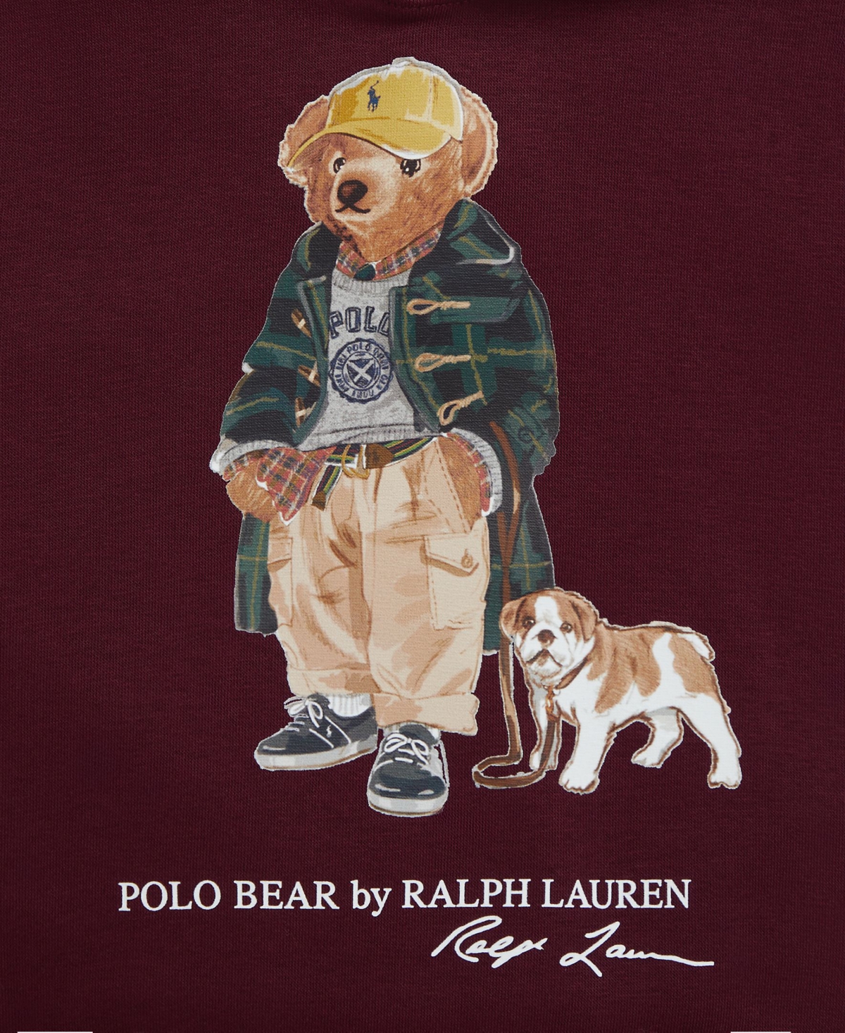 Polo Ralph Lauren Polo Bear Graphic Fleece Hoodie In Burgundy