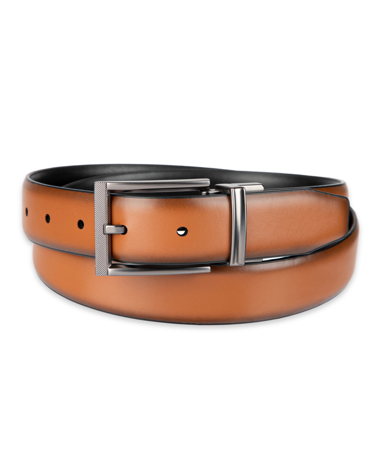 Men's Tonal-Buckle Belt, Created for Macy's - Black/ Brown