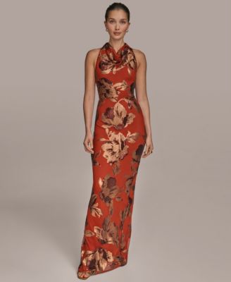 Donna Karan New York - Women's Sequined Cowlneck Gown