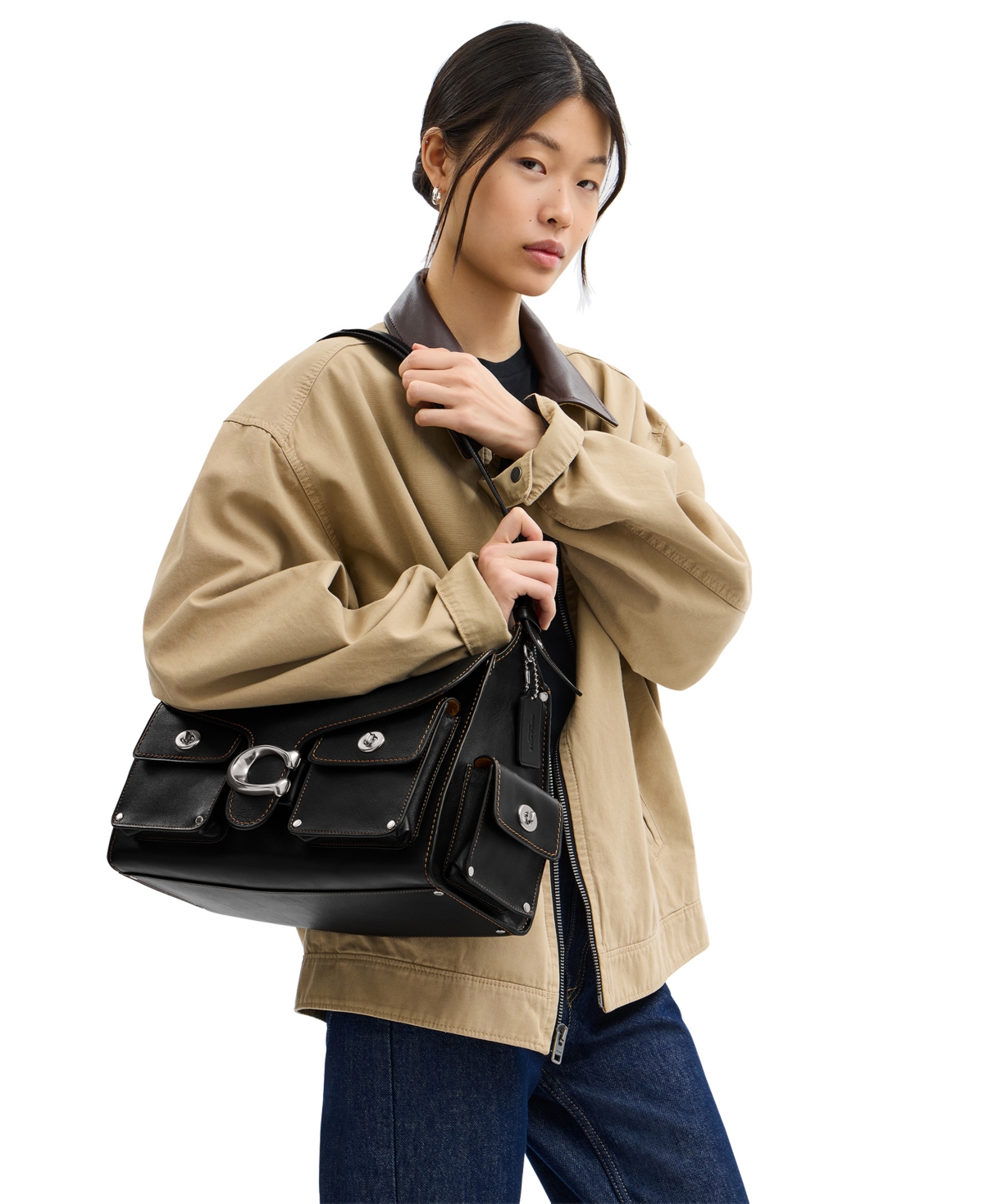 Coach Tabby Turnlock Large Soft Leather Shoulder Bag