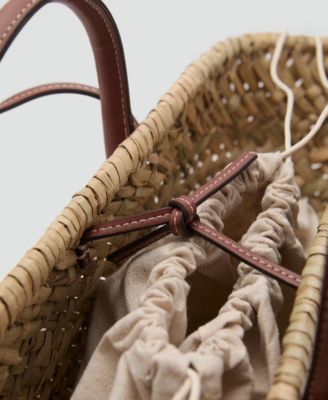 Women's Large Double-Handle Natural Fiber Basket Bag