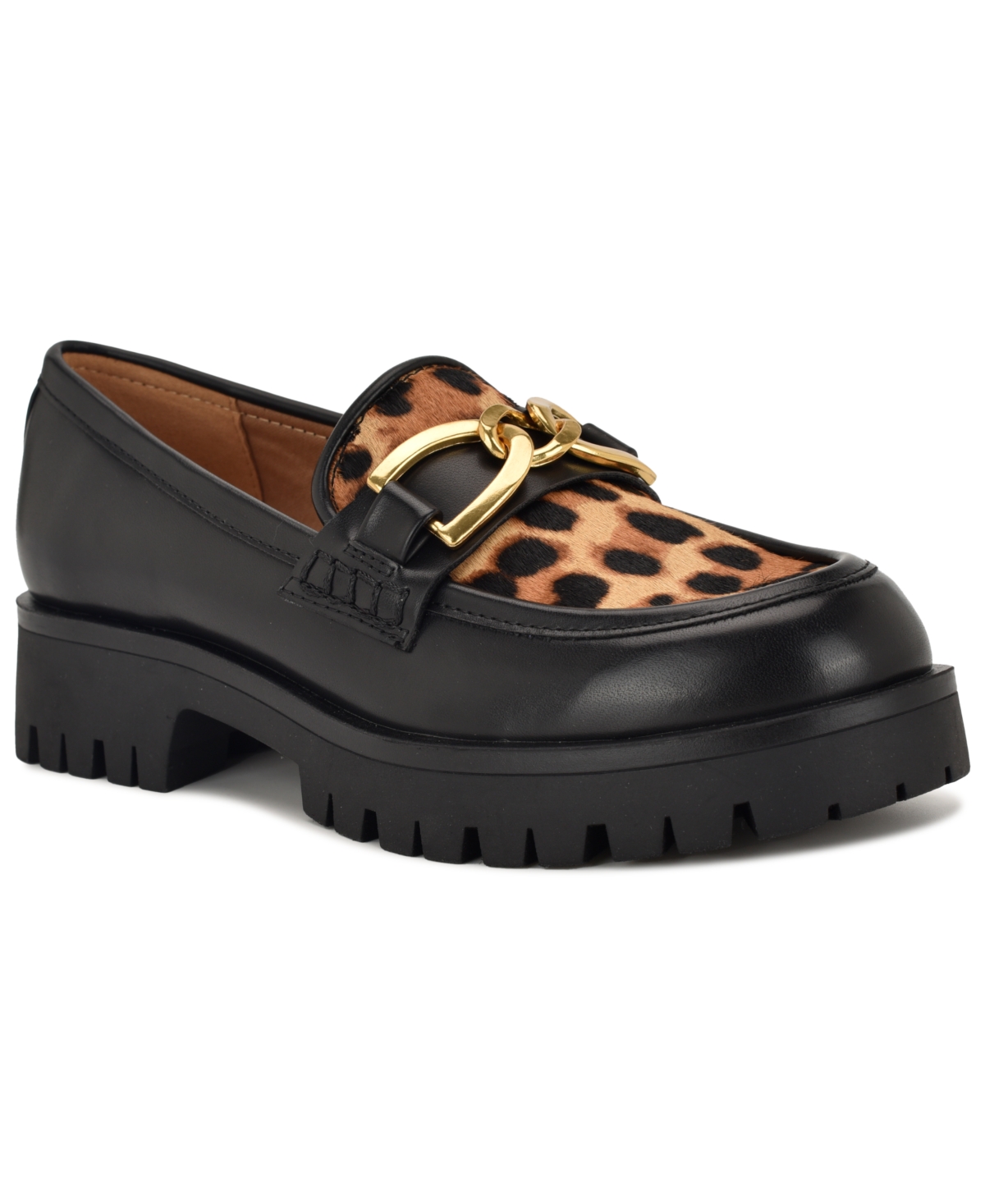 Nine West Gables Genuine Calf Hair Lug Sole Loafer In Multi