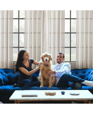 Textured Slub Stripe Anti-Dust Linen Blend Sheer Curtain Panel