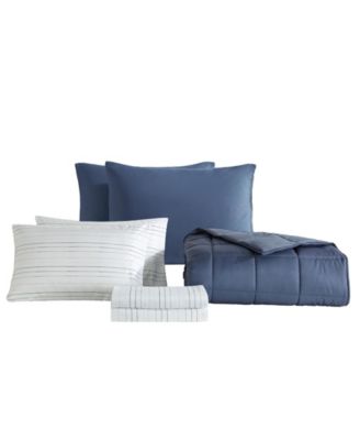 Washed Solid Reversible Plush 5-Pc. Comforter Set, Twin/Twin XL