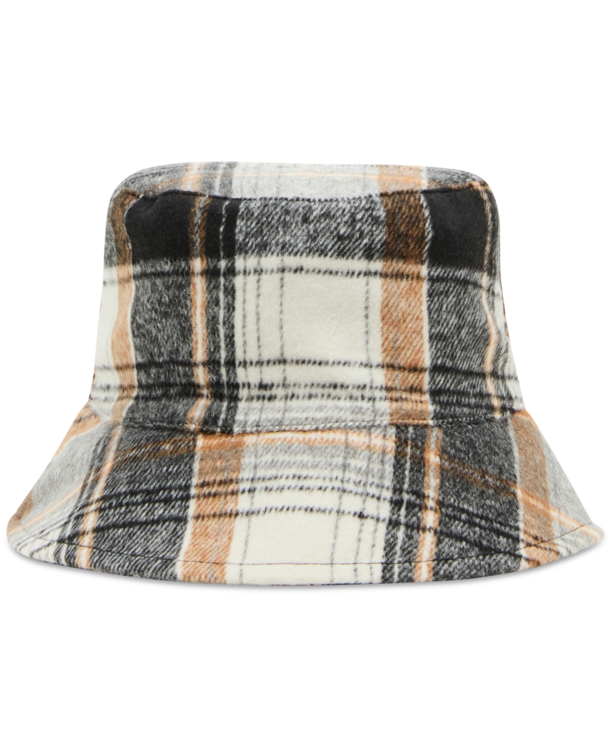 Steve Madden Small Tartan Plaid Bucket Hat In Brown