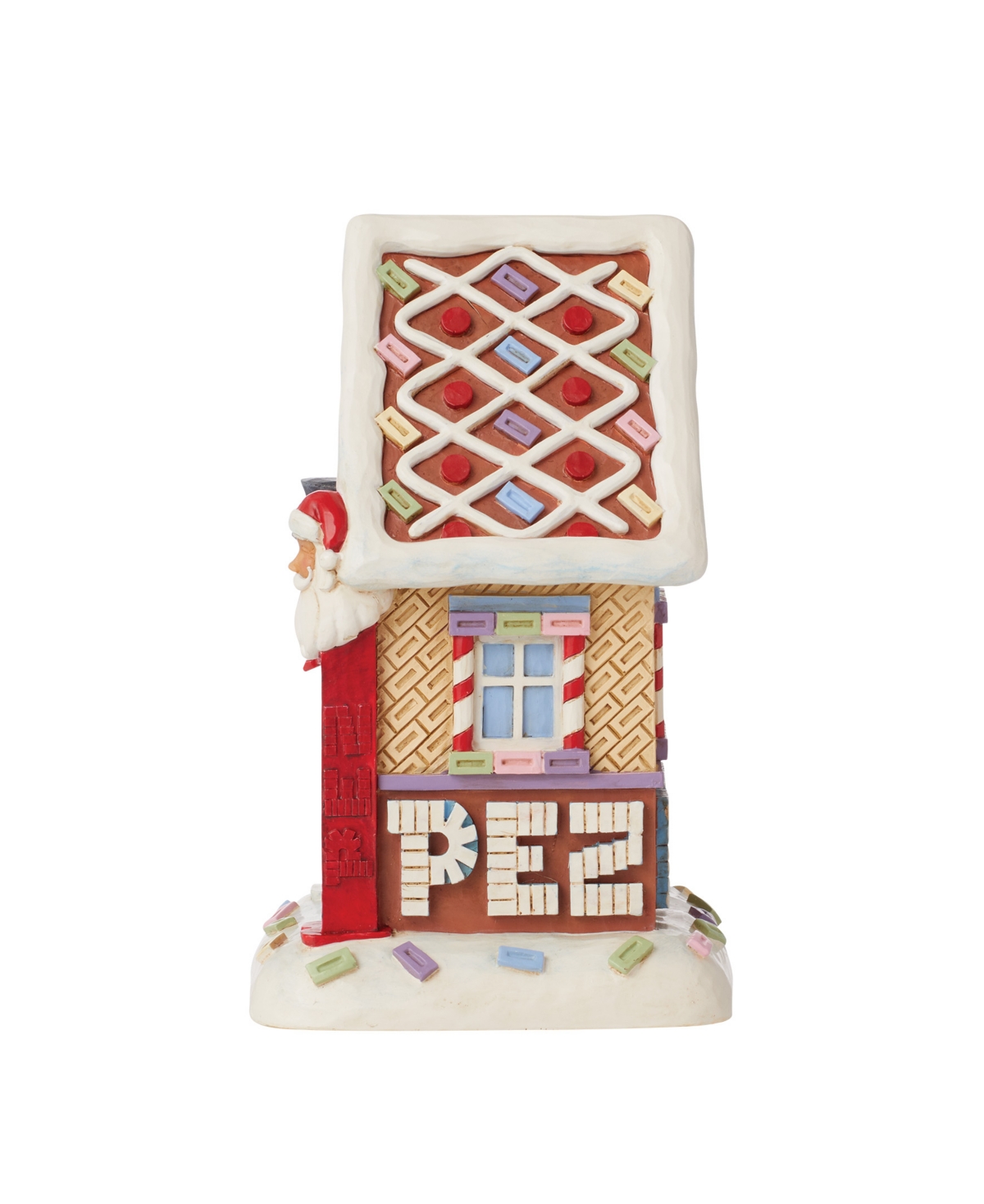 Jim Shore Pez House With Santa And Snowman Figurine In Multi