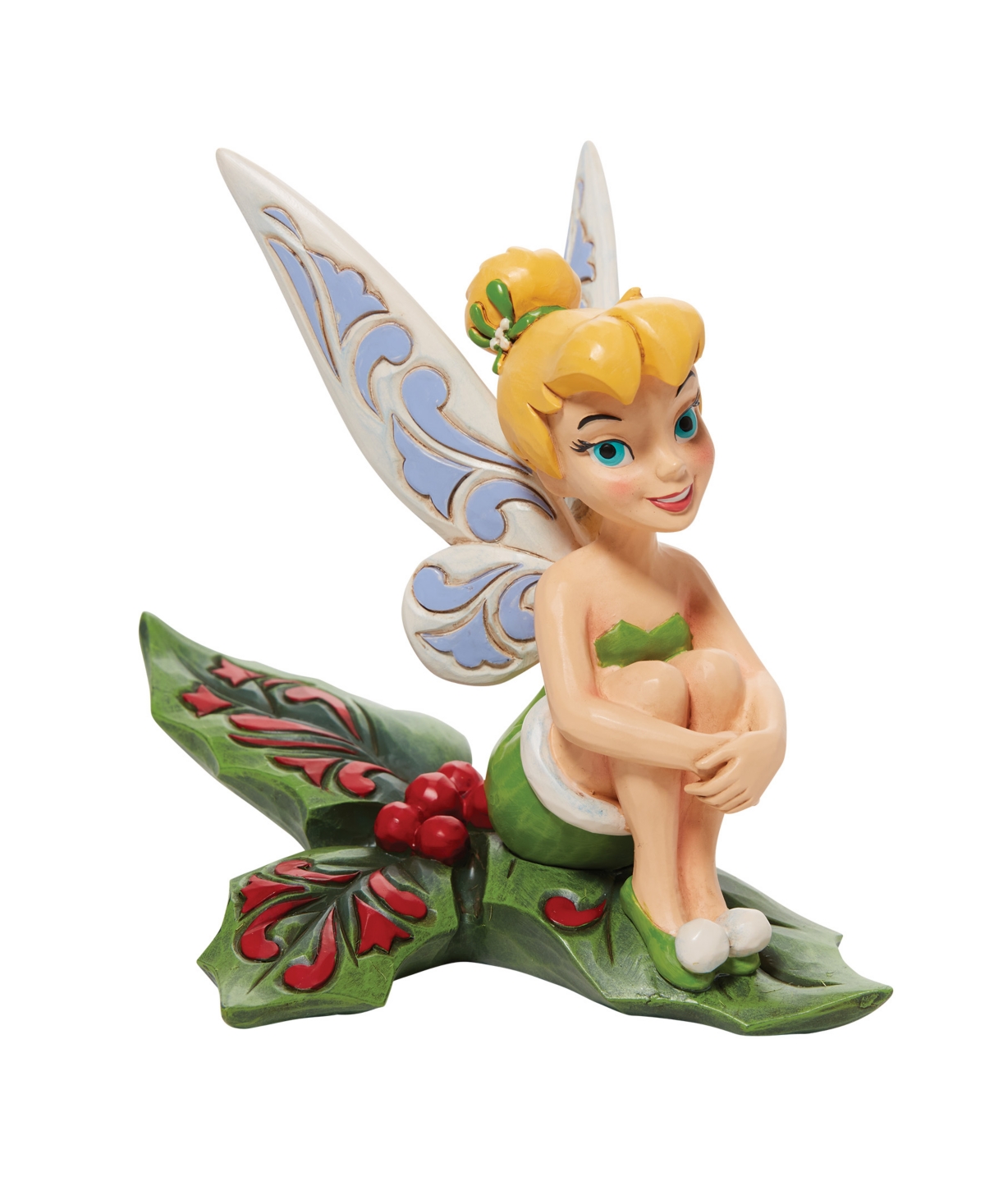 Jim Shore Disney Traditions Tinker Bell Sitting On Holly