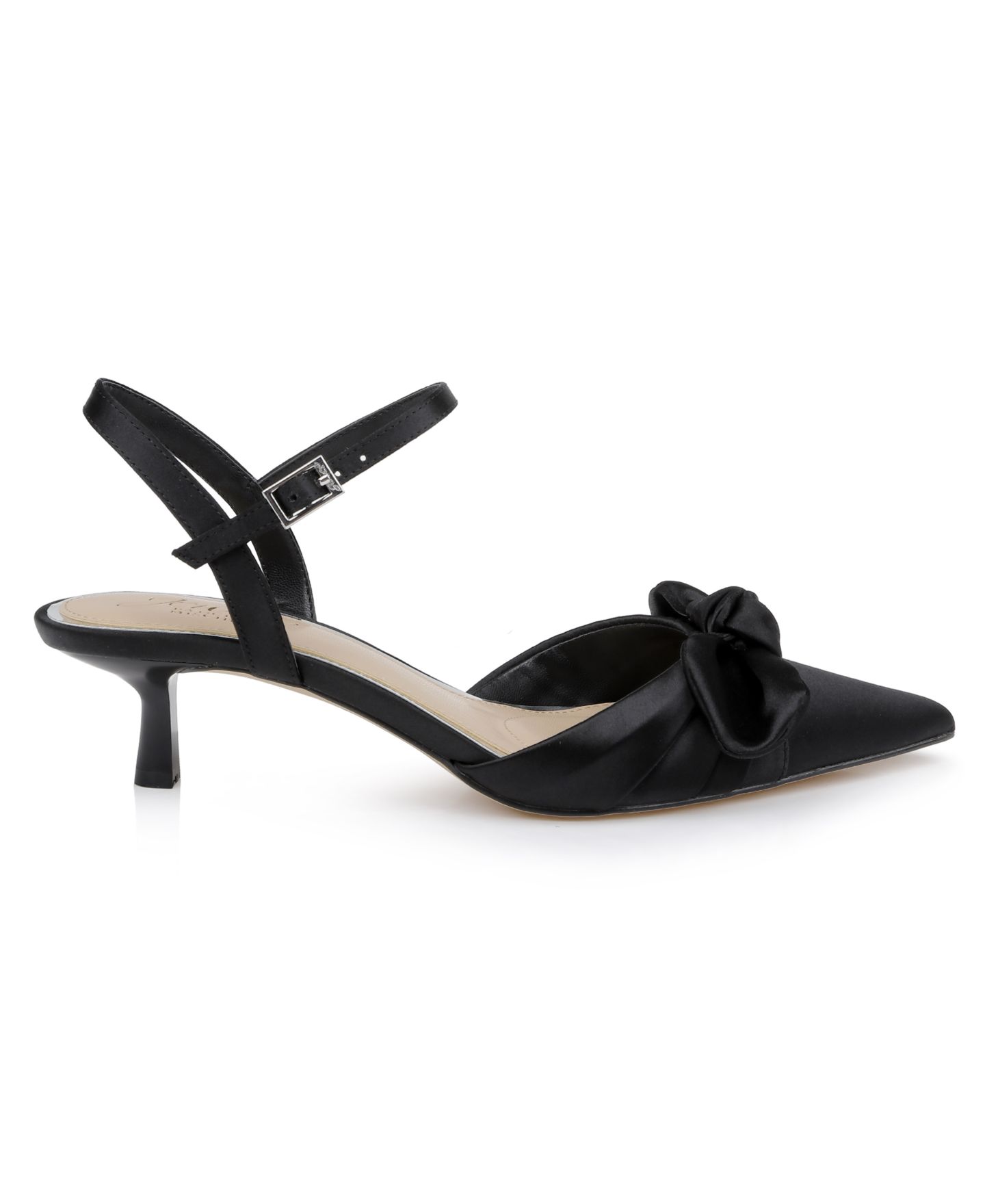 Женские туфли Jewel Badgley Mischka Ember Evening Pumps, цвет: Чёрный атласный — фото 2