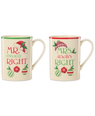 Lenox - Porcelain Mr. & Mrs. Mugs, Set of 2