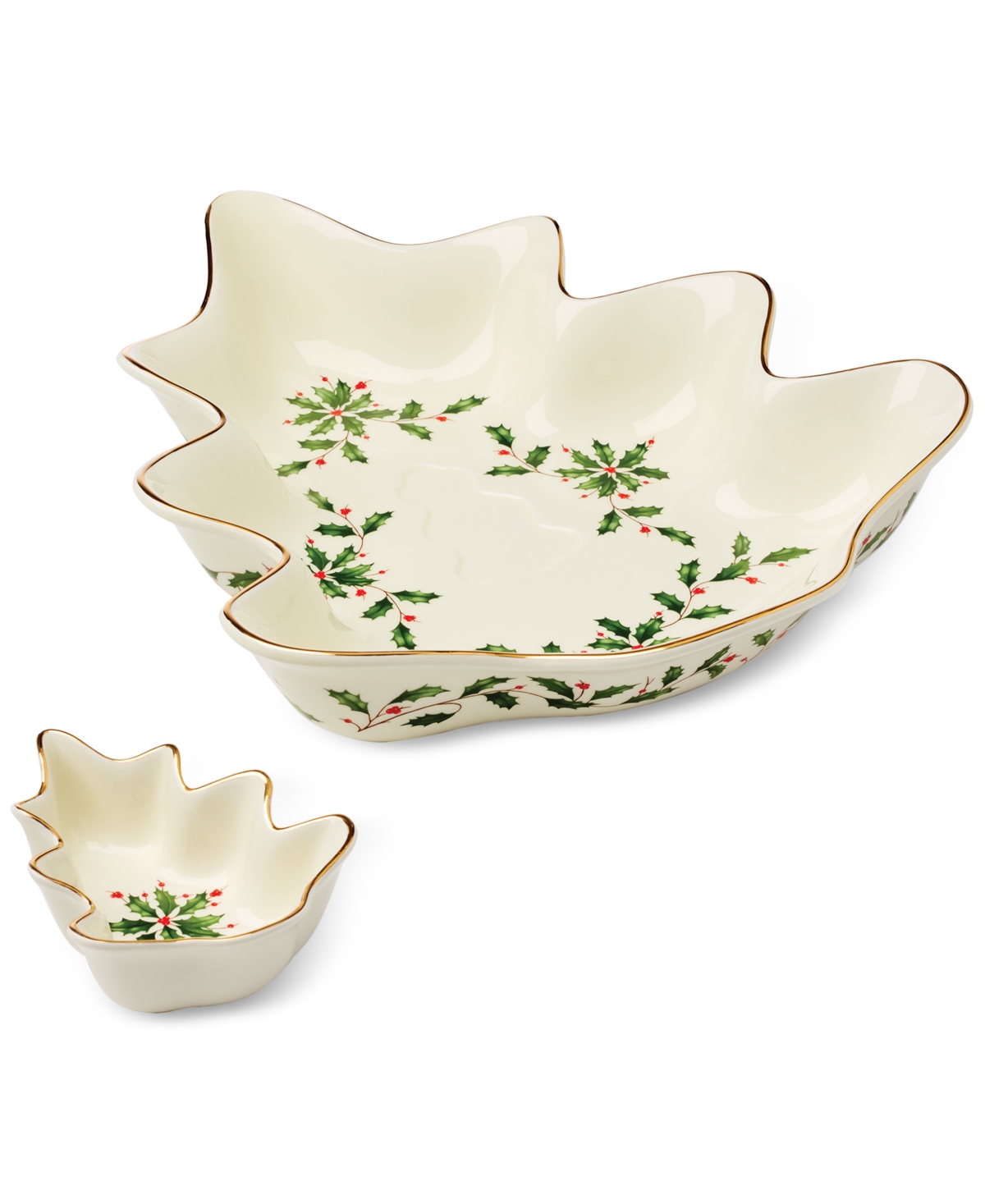 Lenox Holiday Tree Chip & Dip In White