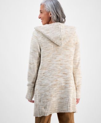 Petite Hooded Open-Front Long Cardigan, Macy's Exclusive