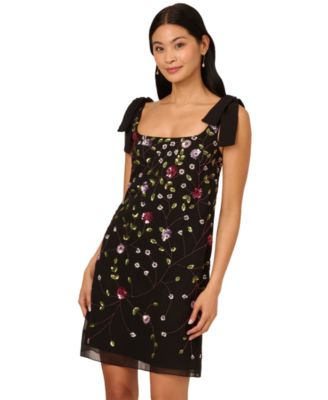 Adrianna Papell - Women's Beaded Chiffon Shift Dress