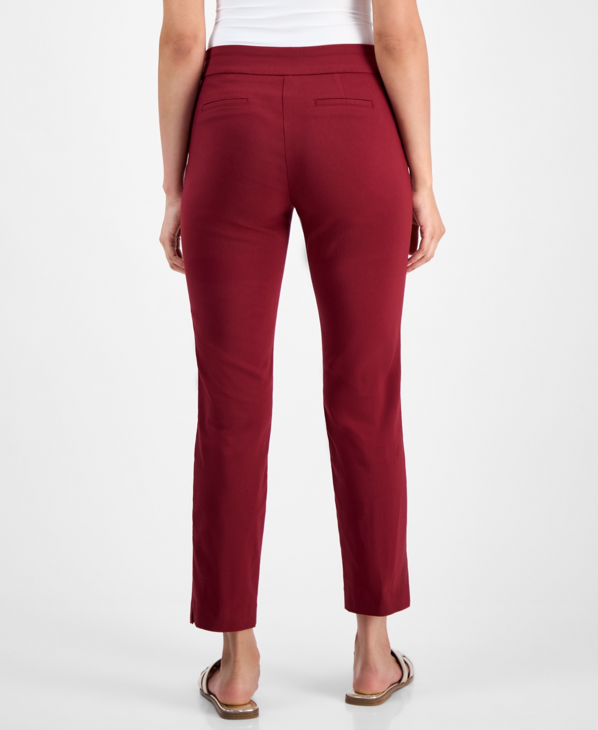 Jm Collection Petite Tummy-control Cambridge Stretch Slim-leg Pants, Created For Macy's In Red