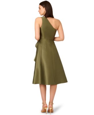Women's One-Shoulder Fit & Flare Midi Dress